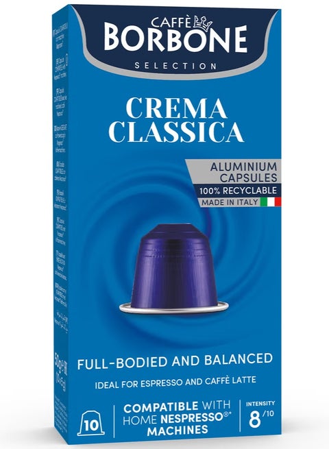 CAFFE BORBONE capsules crema classica compatible with nespresso machines 10 pcs