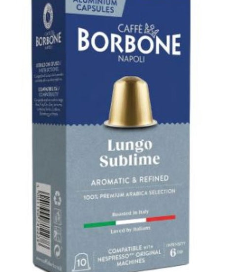 Coffee capsules, espresso, Lungo Sublime,100% Arabica from Café Borbone